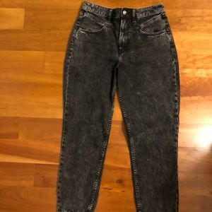 H&M Black Acid Wash Mom Jeans